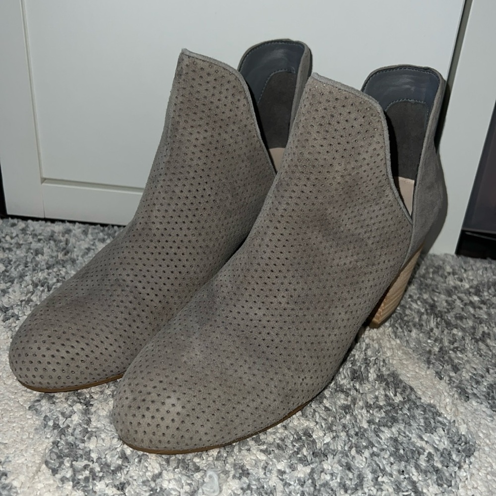 Grey suede booties